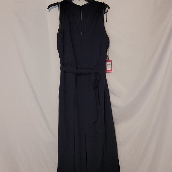 Vince Camuto Chiffon Cropped Leght Navy Blue size 10 Jumpsuit - Picture 5 of 13